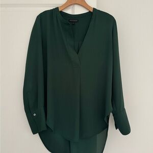 Banana Republic women’s forest green long sleeve tunic blouse shirt top MEDIUM